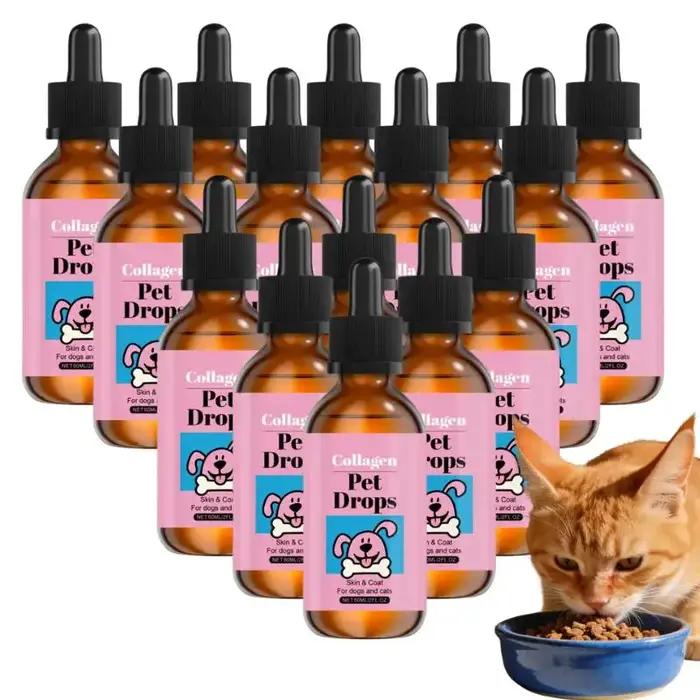 Gouttes liquides de collagène pour animaux de compagnie, 60ml, supplément de collagène nourrissant p