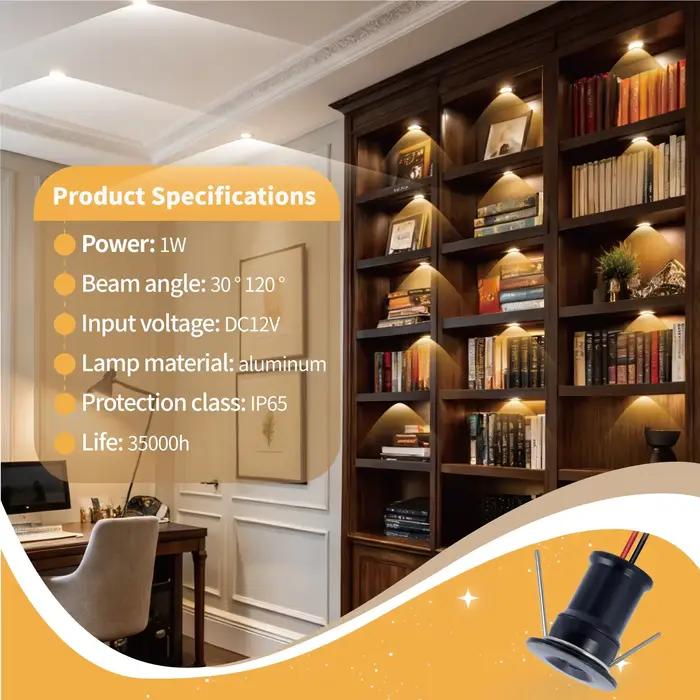 Mini projecteur LED 1W IP65, 9/18 pièces, avec driver 12V, éclairage d'ambiance dimmable pour plafon