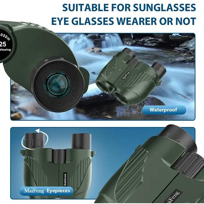 Jumelles Compactes Adultes Puissantes 20x25 Mini pour Enfants Observation Ornithologique Voyage Concert Chasse