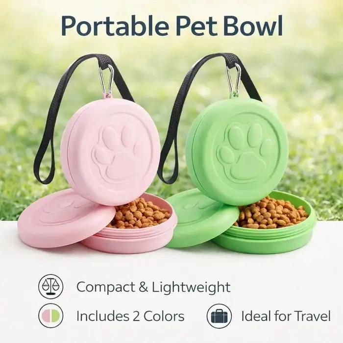 Conteneur portable pour nourriture pour chien et bol d'eau pour les voyages