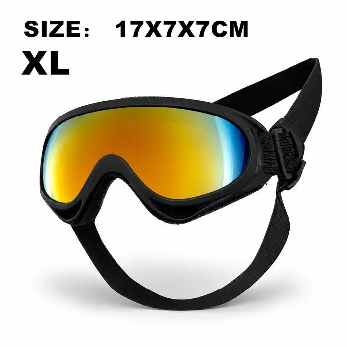 Lunettes de protection réglables noires pour chien, protection UV, coupe-vent, anti-éblouissement, p