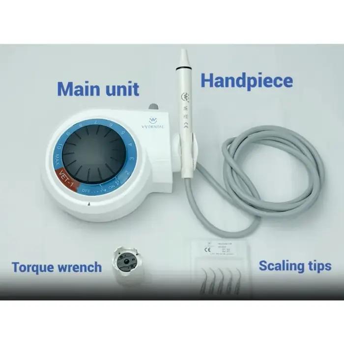 Détartreur ultrasonique dentaire VET-1 pour le nettoyage buccal et l'élimination du tartre, de la plaque dentaire et des maladies parodontales, avec pièce à main et 5 embouts, outils dentaires