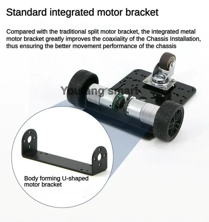Châssis de voiture 3WD 4WD avec support de caméra, roue pivotante, encodeur, moteur, voiture robot pour Arduino Raspberry Pi, kit robot programmable DIY
