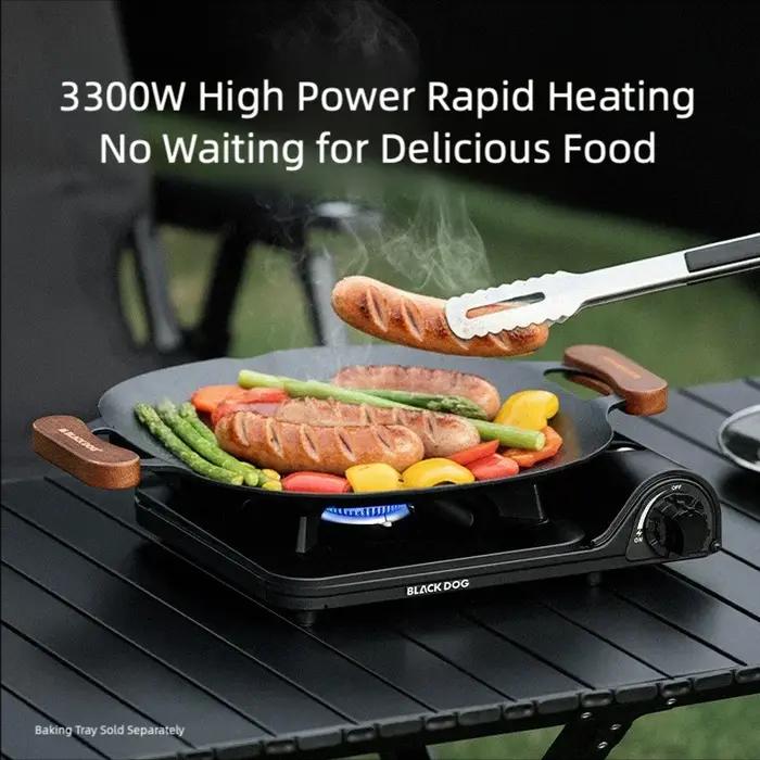 Réchaud à gaz Blackdog 3300W pour camping pique-nique randonnée pêche cuisson en extérieur barbecue robuste et facile à utiliser