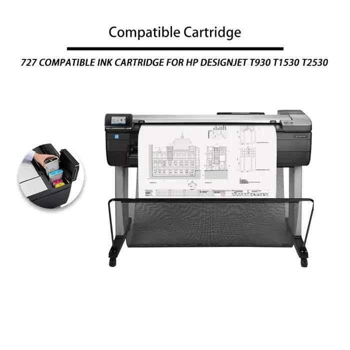 Cartouche compatible BFHH 130ML 727XL 727 pour imprimante HP DesignJet T1530 T920 T1500 T2500 T930 T2530 avec encre et puce, 6 couleurs