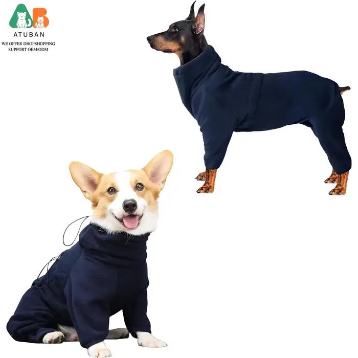 ATUBAN Manteau d'hiver pour chien, combinaison en polaire, veste sweat-shirt pour chien, pyjama intégral pour la randonnée, la marche et le sommeil du chien