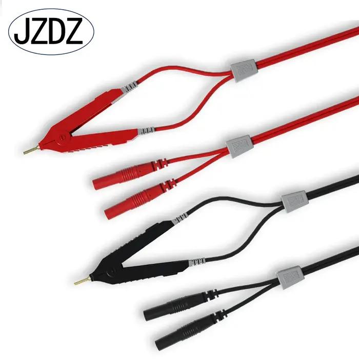 JZDZ – fil de Test Kelvin Lcr, résistance inférieure, 4 fils, 4mm, fiche banane de sécurité, Clip Ke