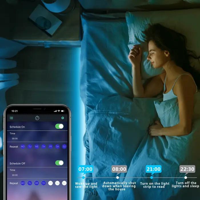 Bande LED néon RGB USB 5V, 1M 2M 3M 4M 5M, avec application Bluetooth et télécommande pour panneau,