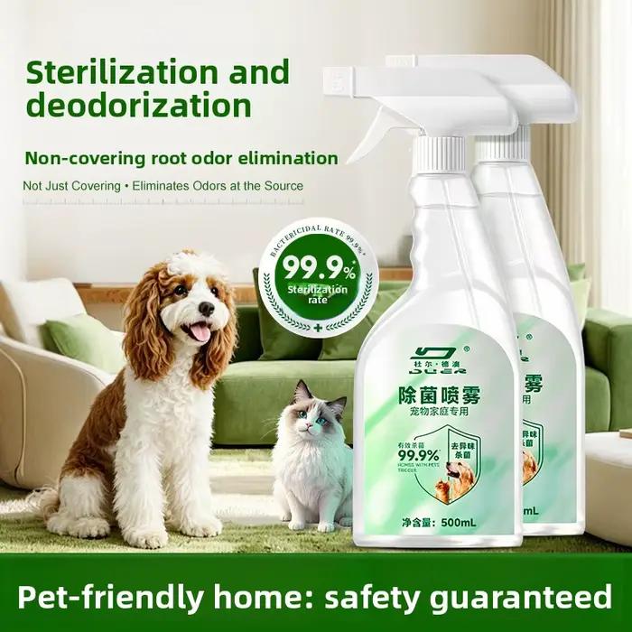 Spray stérilisant pour animaux de compagnie désodorisant enzymatique pour urine de chat et de chien pour chenils chatiers et litière occasionnellement usage régulier entretien maison propre