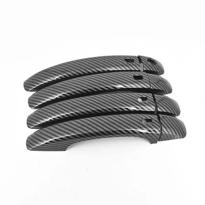 Autocollant de poignée de porte chromé en Fiber de carbone, accessoire de style, pour Audi A4 B8 200