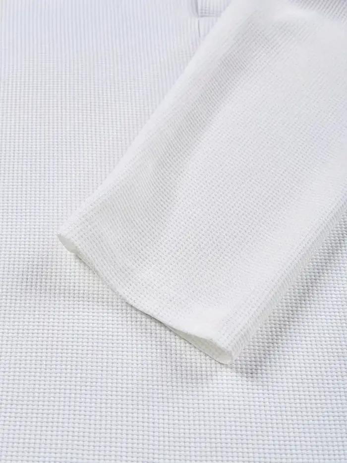 Polo à manches longues en tricot gaufré pour homme Volvik, coupe ajustée, color block, polo de golf