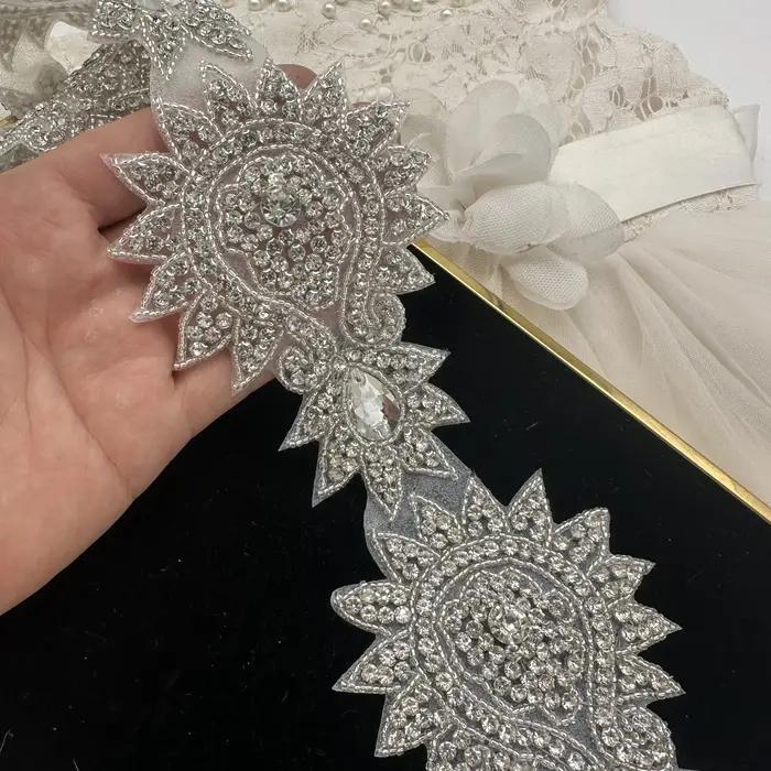 Perles en verre cristal artificiel SilverAB, accessoires de vêtements DIY avec film thermocollant à