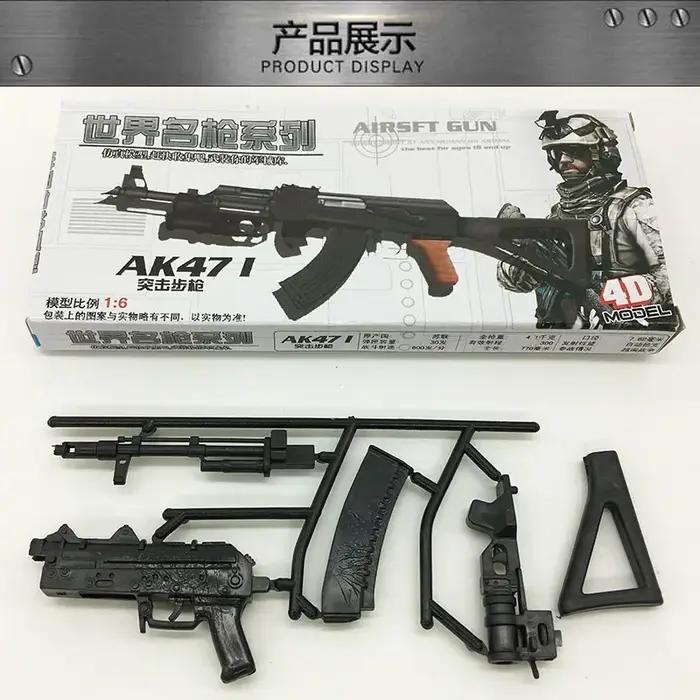 Modèle de fusil d'action 1:6 pour figurine de 12 pouces AK74 AK47 M16A1 RPG jouet assemble facile pour collection et diorama