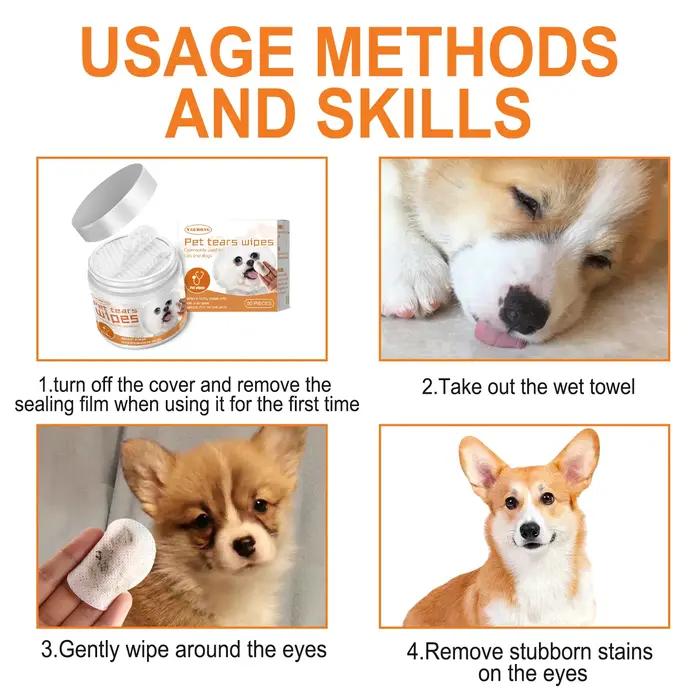 Lingettes nettoyantes pour les yeux des animaux de compagnie