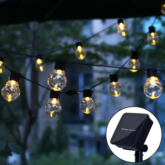 5/7/12M Led Globe solaire fée chaîne lumières guirlande de noël rue mariage ampoule lampes en plein