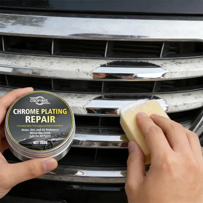 Revitalisant Chrome pour Tous Véhicules : Éliminateur d'Oxydation avec Éponge - Redonne de la Brillance