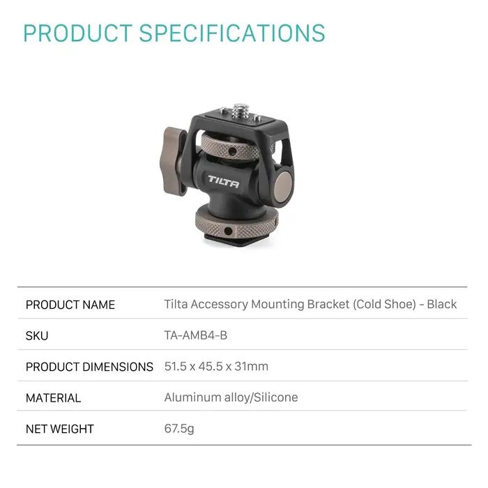 Support de moniteur réglable TILTA à dégagement rapide avec pince de caméra inclinable pour studio photo et vidéo professionnel