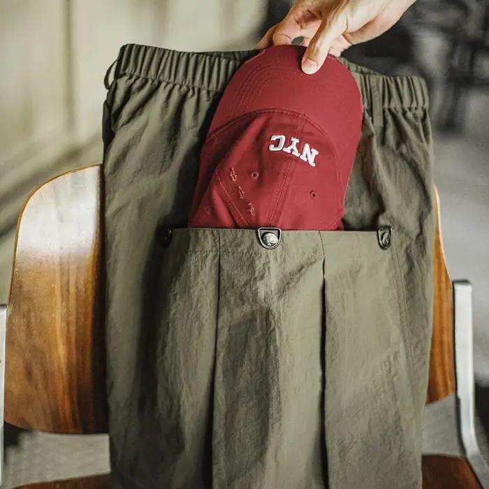 Maden – short vert décontracté avec poches pour hommes, léger, tissé, jambes droites, taille élastiq