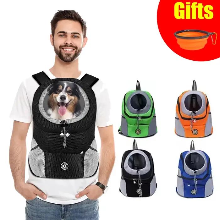 Sac à dos pour chien mains libres, sac à bandoulière confortable pour animaux de compagnie, voyage sécurisé, camping, randonnée, transport de chiens et chats en plein air