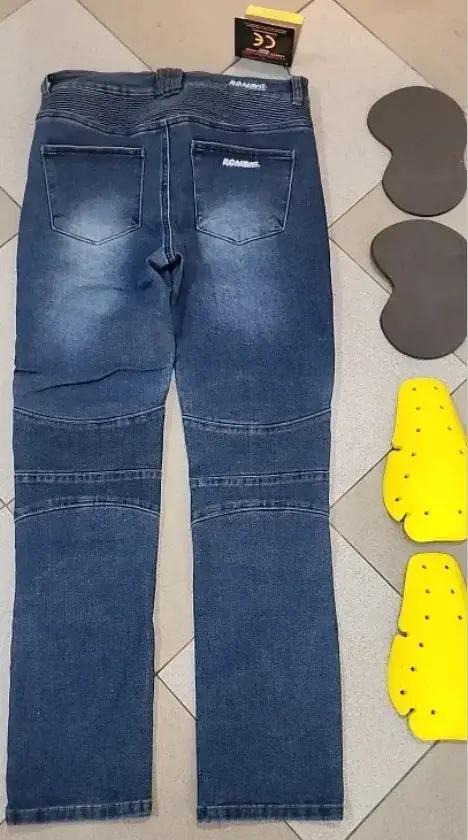 Pantalon de moto tout-terrain avec protections genou et hanches pour hommes couleurs bleu noir grandes tailles pour motards et randonneurs