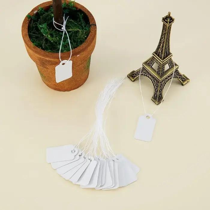 Étiquettes rectangulaires blanches de marquage de ficelle