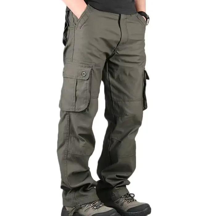 Pantalon cargo militaire homme ample droit multi-poches coton pour travail tactique et chasse confortable
