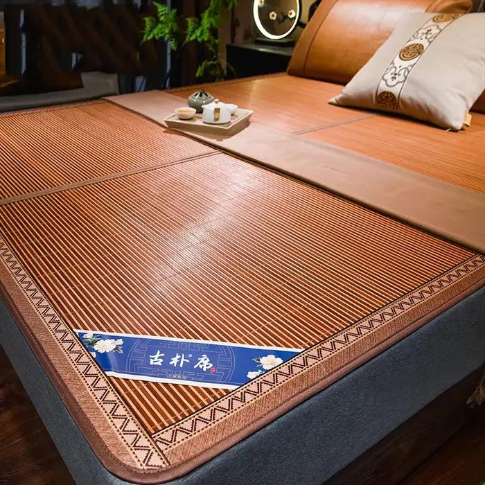 Tapis frais en bambou, matelas en paille d'été, pour la maison, dortoir d'étudiants, en soie glacée,