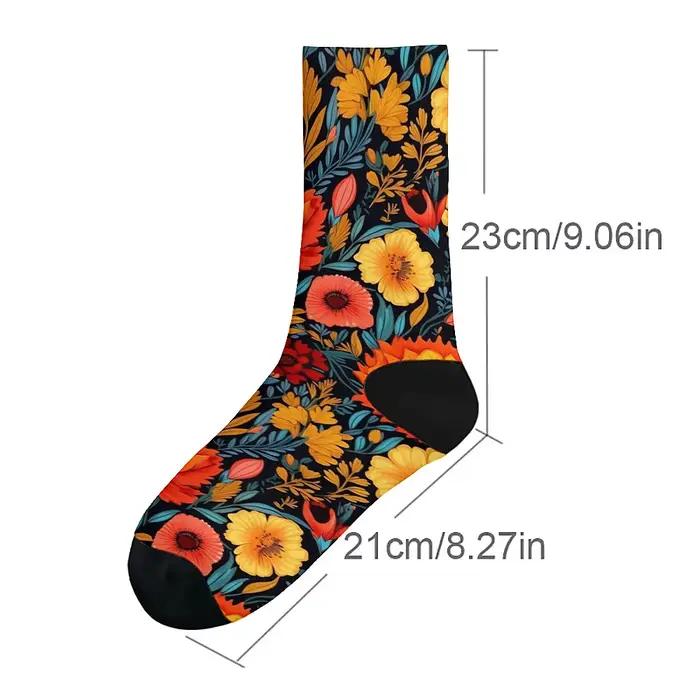 Chaussettes homme fun fleurs rétro artistiques - Style décontracté outdoor cadeau chasseur original
