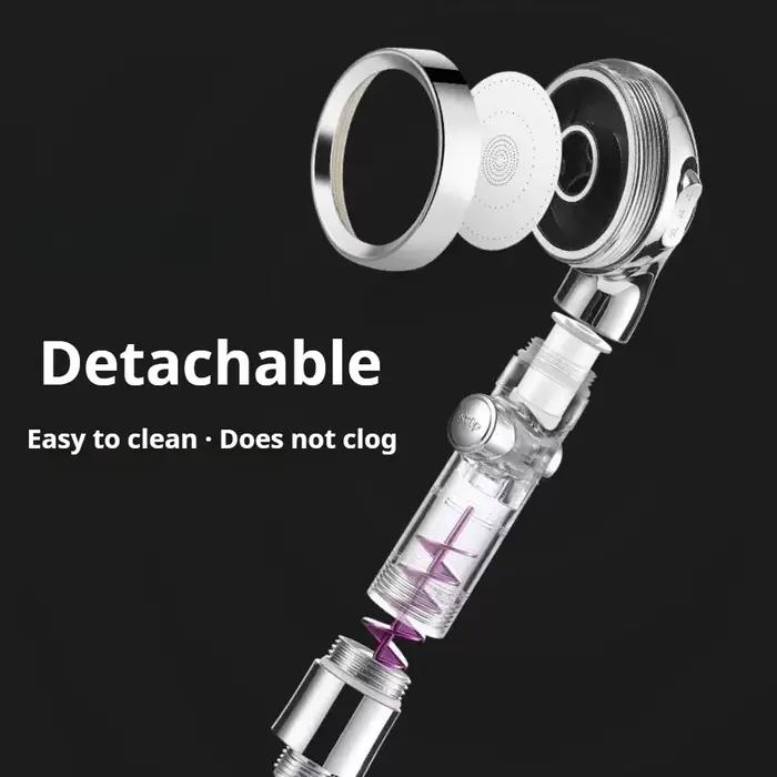 Pommeau de douche haute pression 3 modes turbo - Économie d'eau, massage et filtration pluie - Douchette réglable