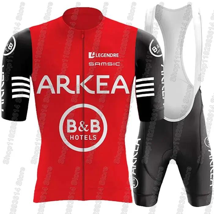 Arkea Samsic 2025 BB Hôtel équipe cyclisme maillot ensemble à manches courtes hommes France rouge vêtements vélo