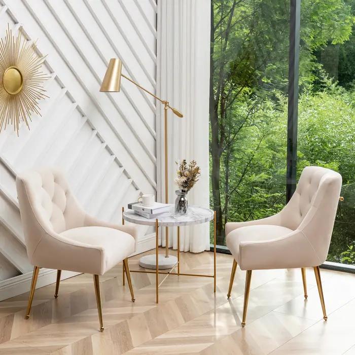 SEYNAR-Ensemble de 2 chaises de salle à manger modernes, chaise d'appoint avec dossier touffeté et n
