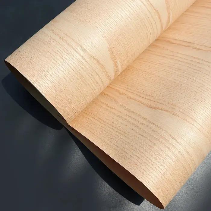 Placage en bois de chêne rouge naturel large 58x250cm, pour rénovation de meubles, panneaux muraux d