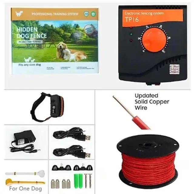 Clôture Électrique Filaire pour Chien Système de Confinement de Limite pour Animaux de Compagnie Collier Étanche et Rechargeable pour 1 2 3 Chiens Occasions Spéciales Sécurité Animale