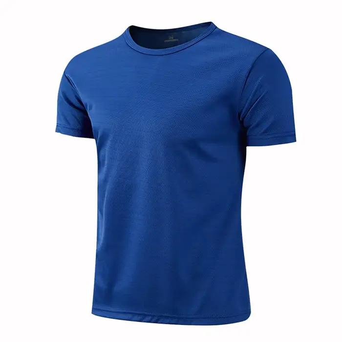 T-shirt de sport à col rond à séchage rapide pour homme, chemise de fitness, entraîneur de course, r