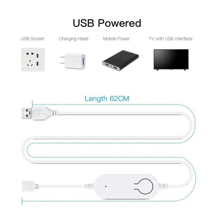 Contrôleur de bande LED intelligent, USB 5V, TUYA, WiFi, RVB, gradateur de bande LED, 4 broches, Sma