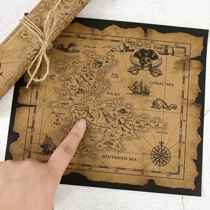 Carte de l'aventure Pirate de la mer des caraïbes