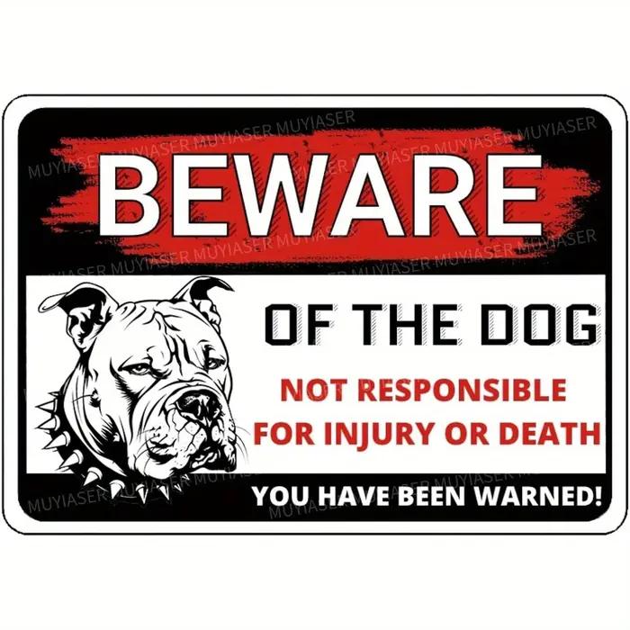 Panneau d'avertissement de chien Pitbull de Style
