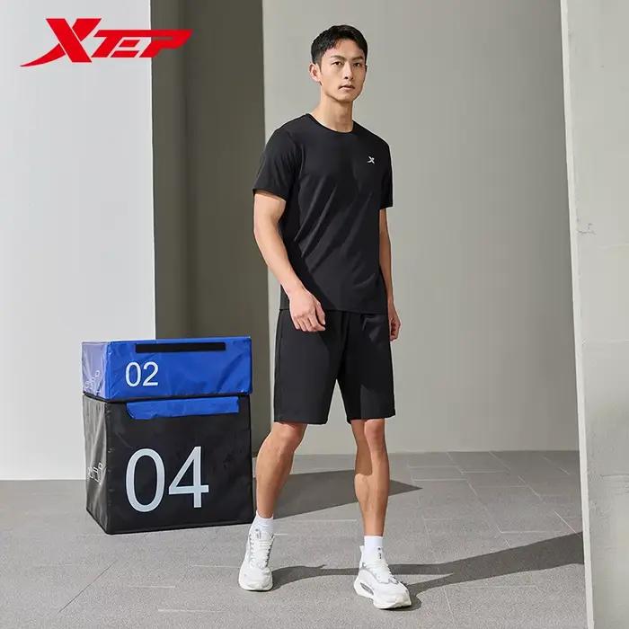 Xtep combinaison de sport à manches courtes pour hommes été combinaison à séchage rapide sport absor