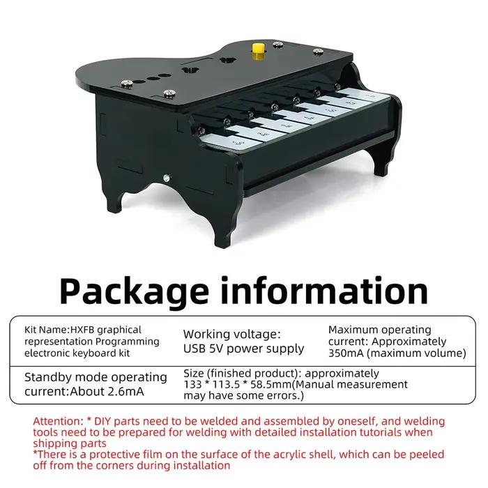 Kit de pratique de soudure DIY pour orgue électronique, avec éclairage LED synchronisé, touches sensibles au toucher et programmation de tonalités personnalisées, pour la formation électronique des ét
