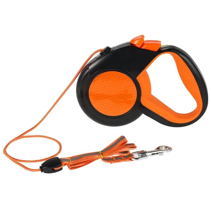 Laisse de marche rétractable pour animaux de compagnie, robuste, avec bande réfléchissante solide, p