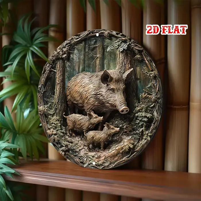 Art mural rond en aluminium