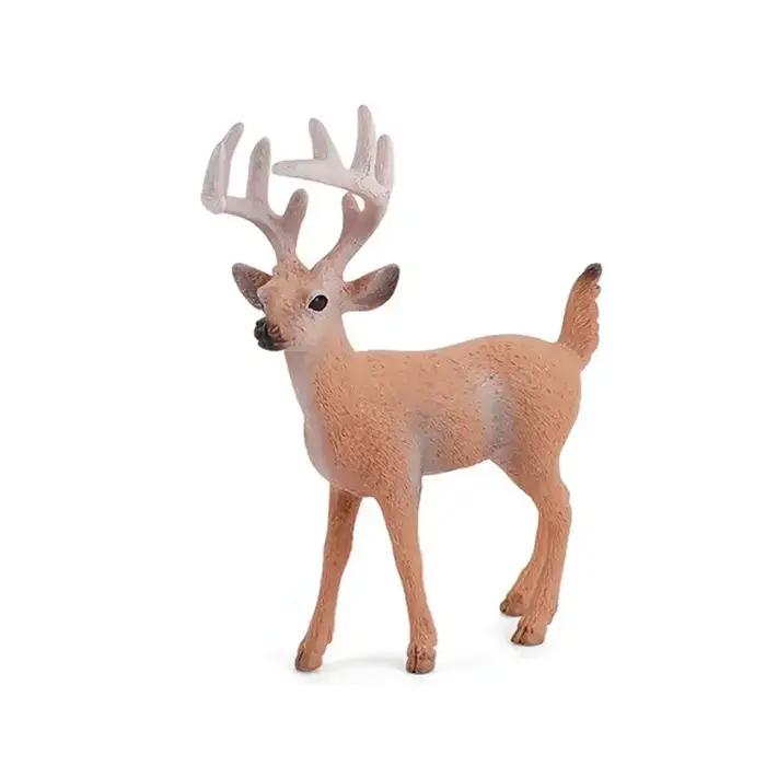 Figurines d'animaux de Simulation, famille de cerfs, renard, lapin, écureuil, créatures de la forêt, jouet Miniature, décoration de maison