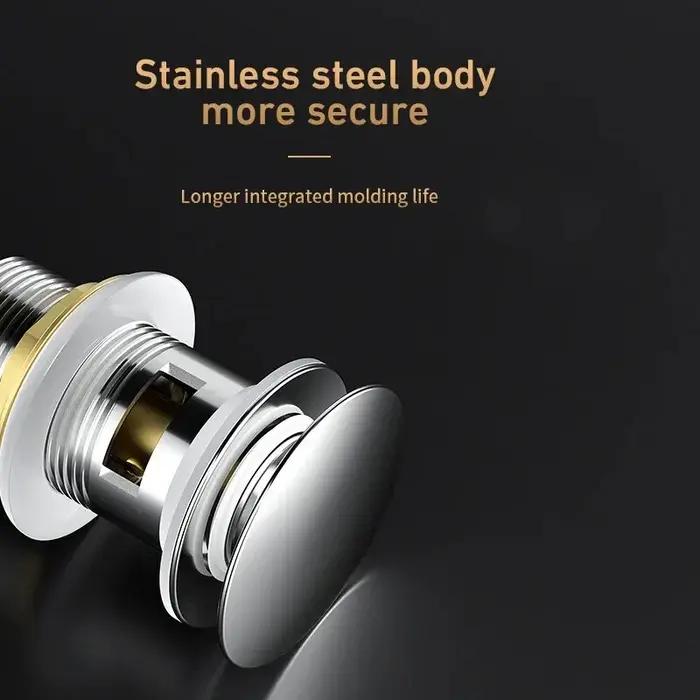 Drain pop-up en acier inoxydable chromé pour évier de salle de bains élégant et pratique à offrir pour des occasions spéciales