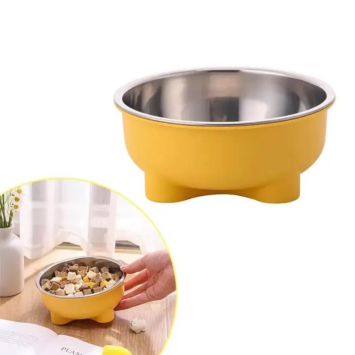 Un bol pour chien de compagnie en acier inoxydable, bol antidérapant à quatre pattes de couleur unie et bol pour chat, facile à nettoyer pour une utilisation intérieure et extérieure