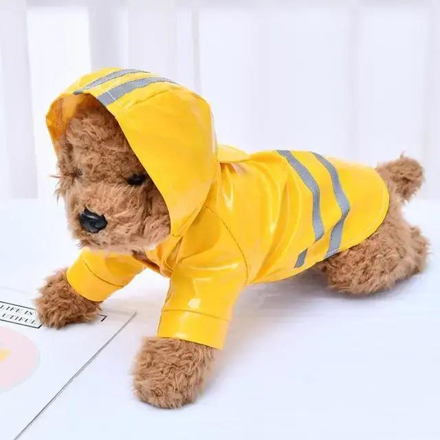 Vêtements pour chiens imperméables à capuche bande réfléchissante