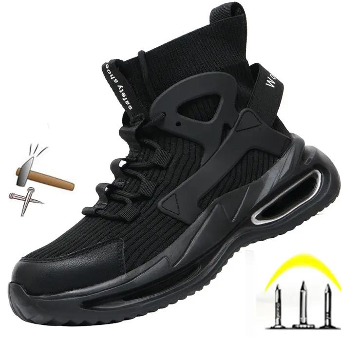 Chaussures de sécurité S3 pour hommes avec embout en acier botte de travail légères et respirantes pour homme sécurité travail construction artisanat