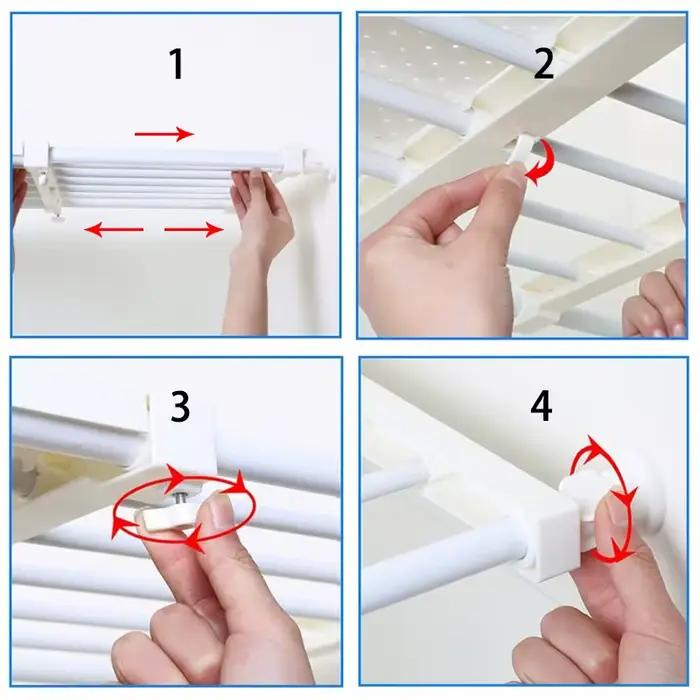 Étagères de rangement de garde-robe réglables