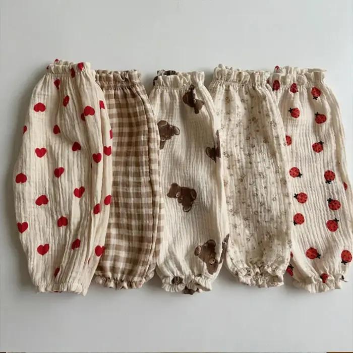 Pantalons en coton biologique et lin unisexe pour bébés et nouveau-nés, imprimés pastoraux et animaux de compagnie, confort tout au long de l'année, occase spéciale et quotidienne