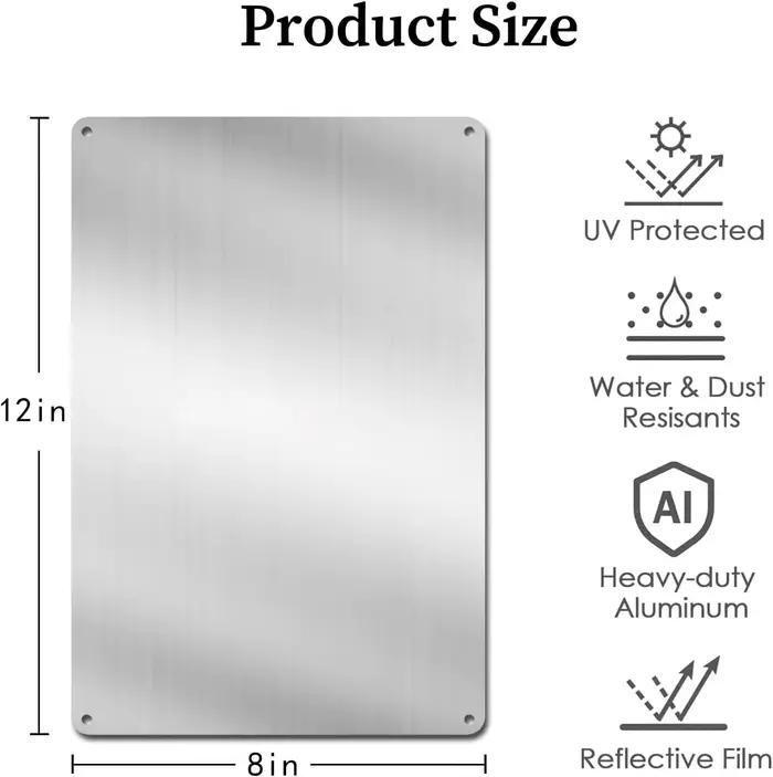 Panneau d'avertissement « Faites attention au chien » - 11,8 x 7,9 pouces, en métal fer forgé durable avec ovale rouge vif et motif agressif, mode noir/blanc
