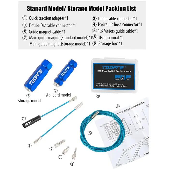 Kit de routage de câbles internes de vélo, outil, Guide de Traction rapide, aimant pour cadres de vé